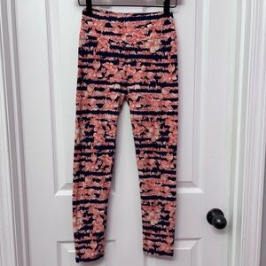 Floral Stripe Stretch Leggings | Lularoe One Size
